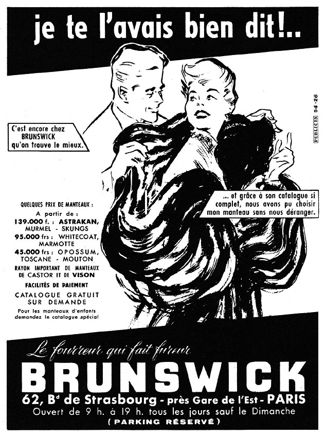 Advert Brunswick 1954