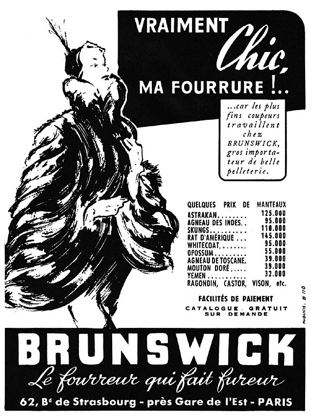 Advert Brunswick 1950