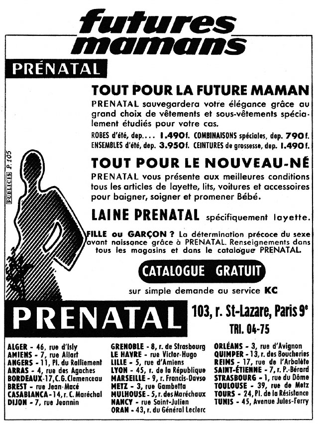 Advert Prenatal 1953