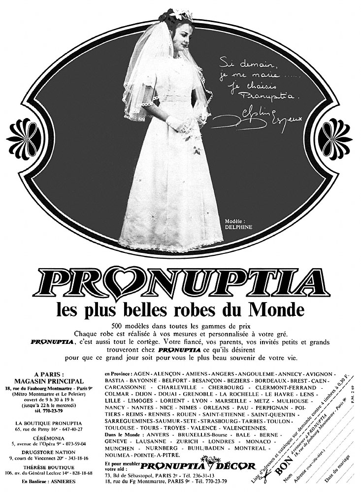 Advert Pronuptia 1969