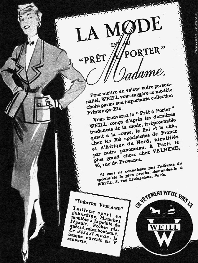 Advert Weill 1951