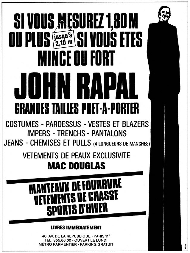 Advert John Rapal 1978
