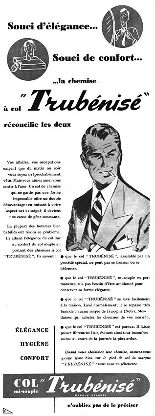 Advert ZDivers Chemises 1952