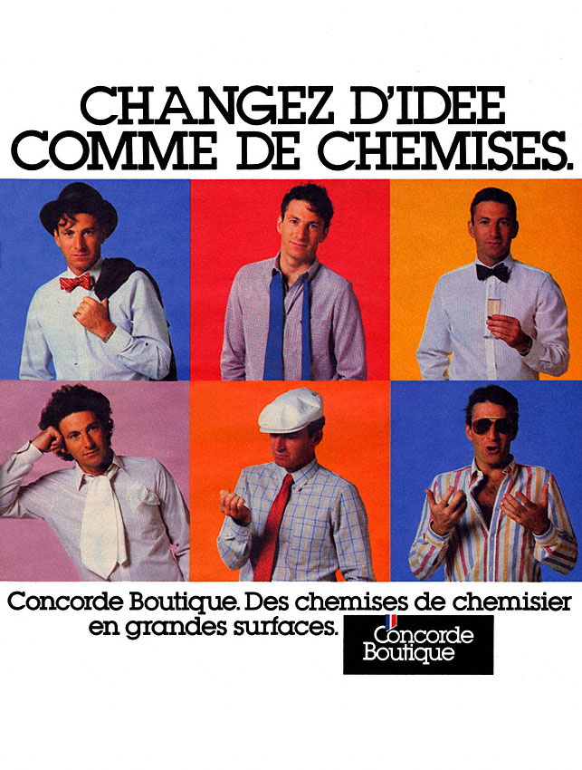 Advert ZDivers Chemises 1983