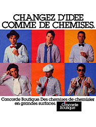 Advert ZDivers Chemises 1983