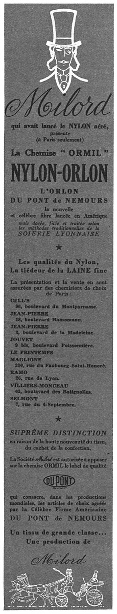 Advert ZDivers Chemises 1953