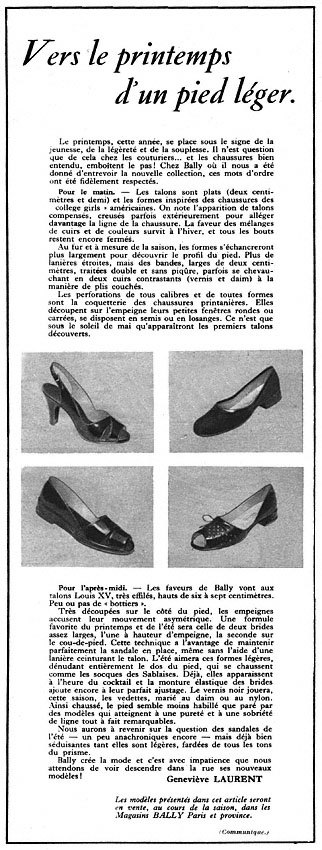 Advert Bally 1953