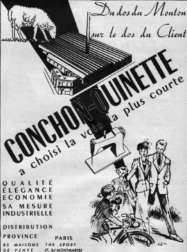Advert Conchon-Quinquette 1953