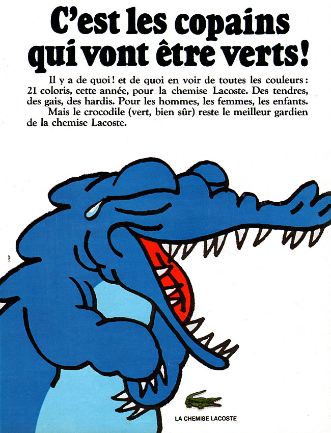 Advert Lacoste 1968