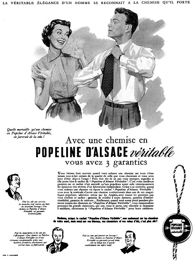 Advert Popeline d'Alsace 1953