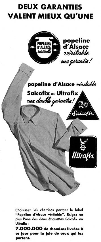 Advert Popeline d'Alsace 1953