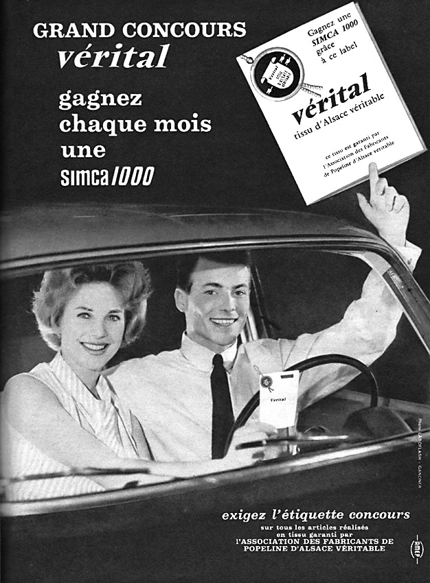 Advert Popeline d'Alsace 1962