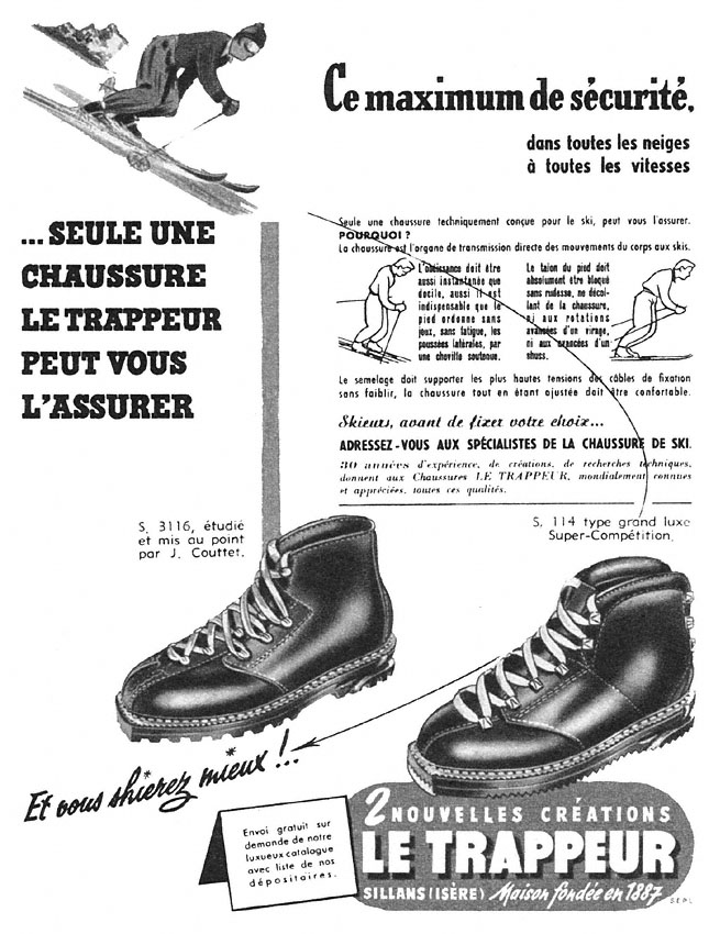 Advert Le Trappeur 1952