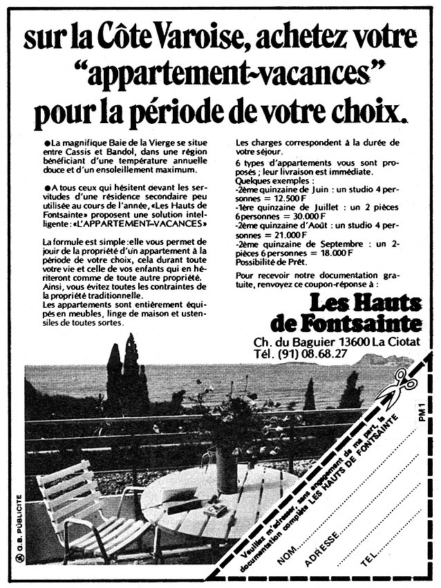 Advert Immo Mer 1977
