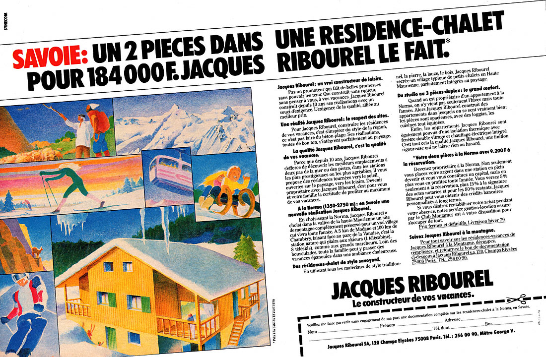 Advert Immo Montagne 1979