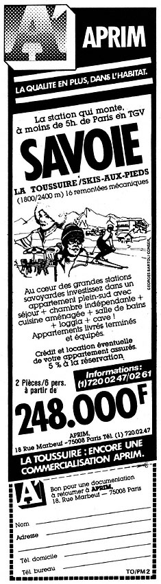 Advert Immo Montagne 1984