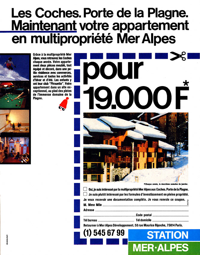 Advert Immo Montagne 1985