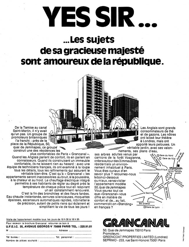 Advert Immo Paris 1974