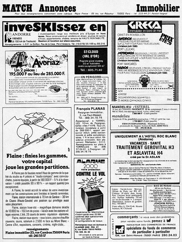 Advert Match Annonces 1979