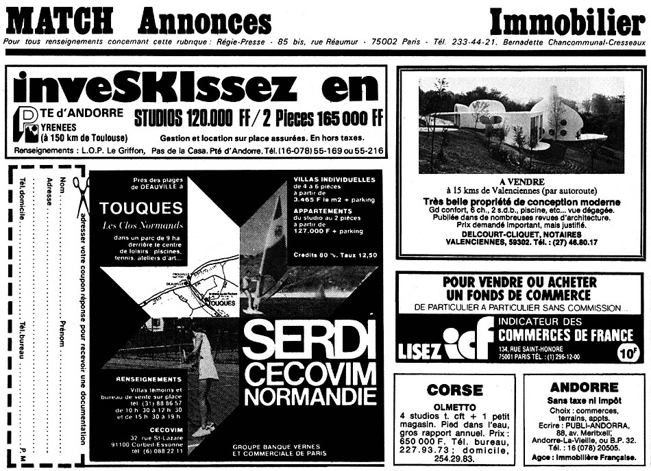Advert Match Annonces 1980