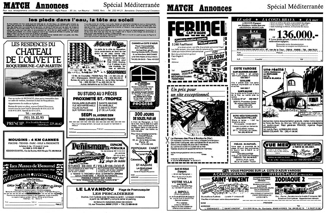 Advert Match Annonces 1981