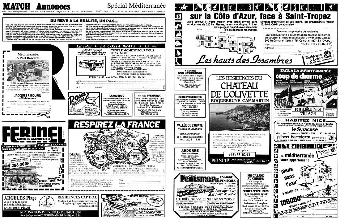 Advert Match Annonces 1981