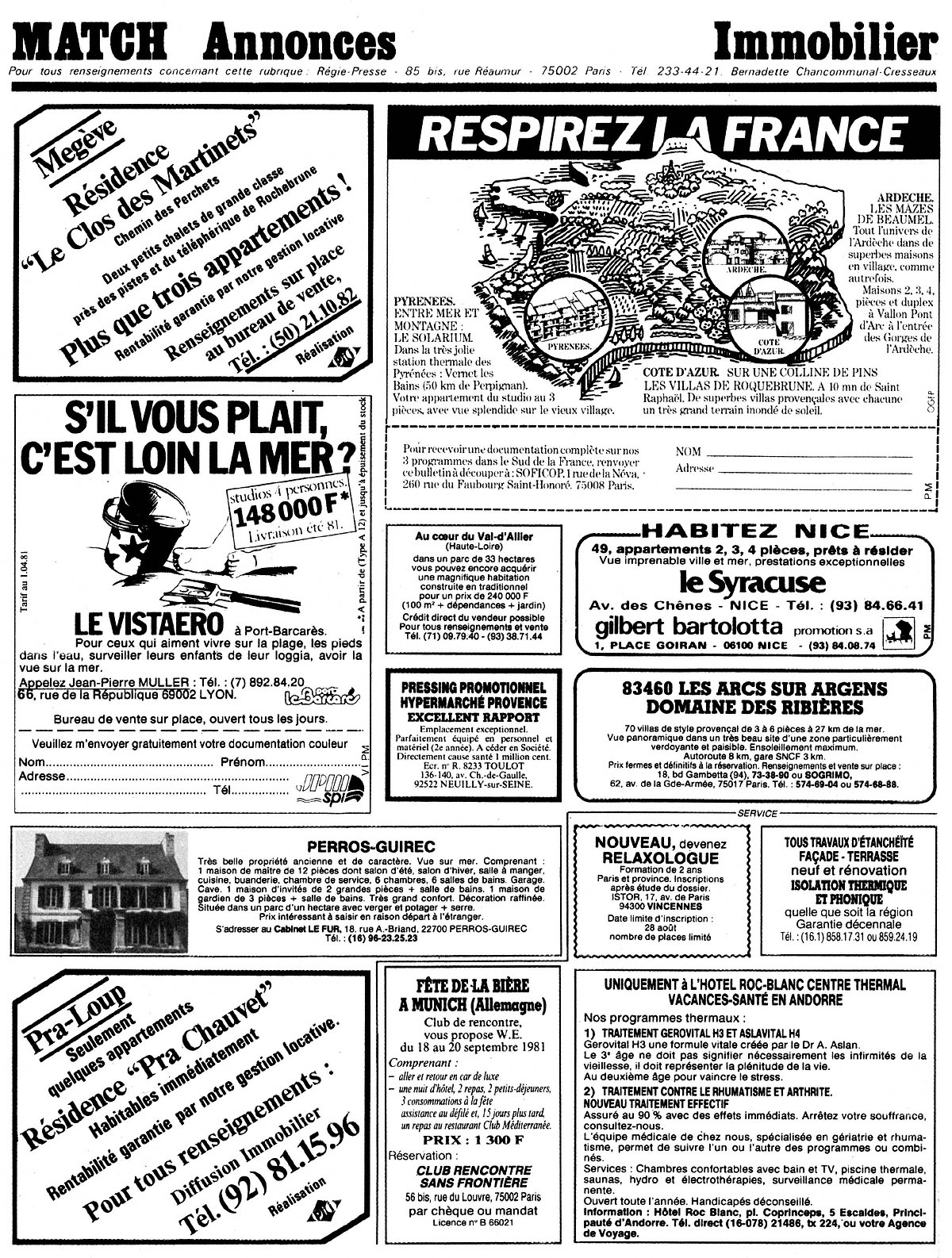 Advert Match Annonces 1981