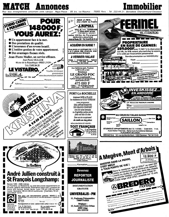 Advert Match Annonces 1981