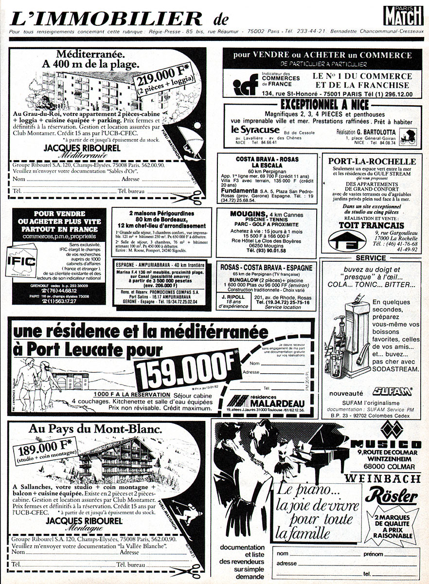 Advert Match Annonces 1982