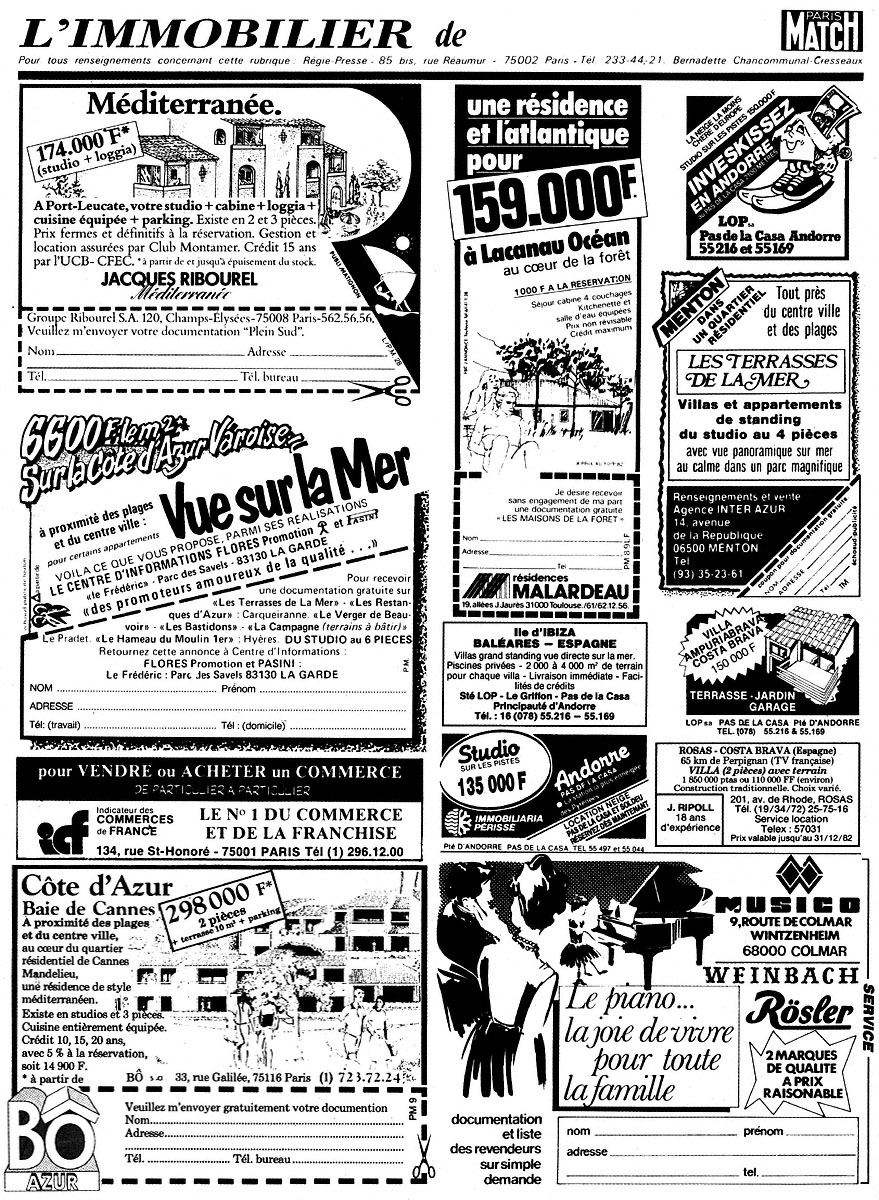 Advert Match Annonces 1982