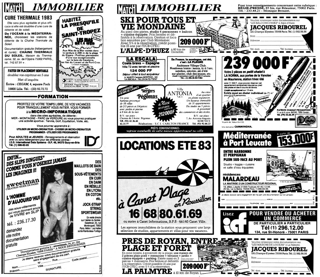 Advert Match Annonces 1983