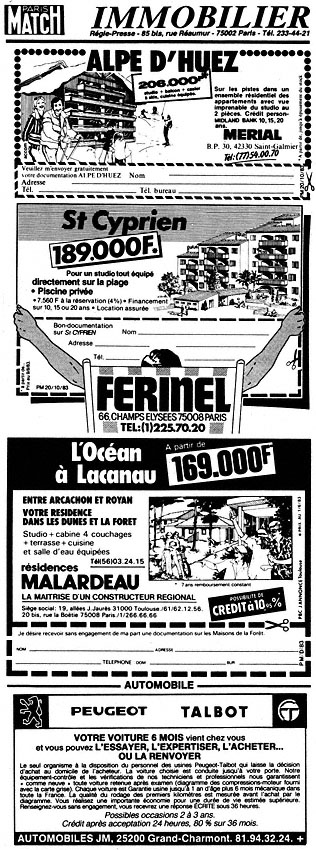 Advert Match Annonces 1983