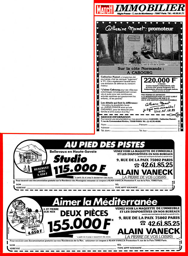 Advert Match Annonces 1985