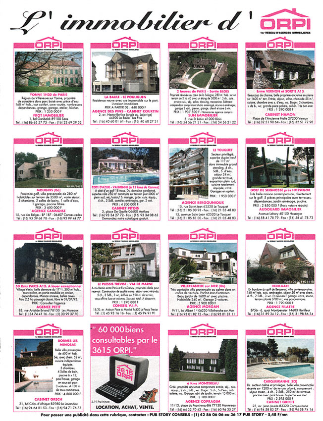 Advert Orpi 1995