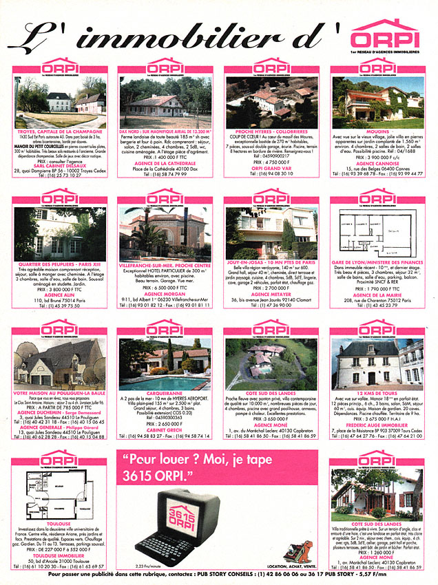 Advert Orpi 1995