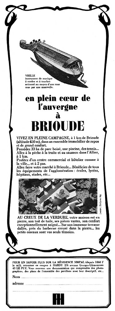 Advert Programmes Immobiliers 1968
