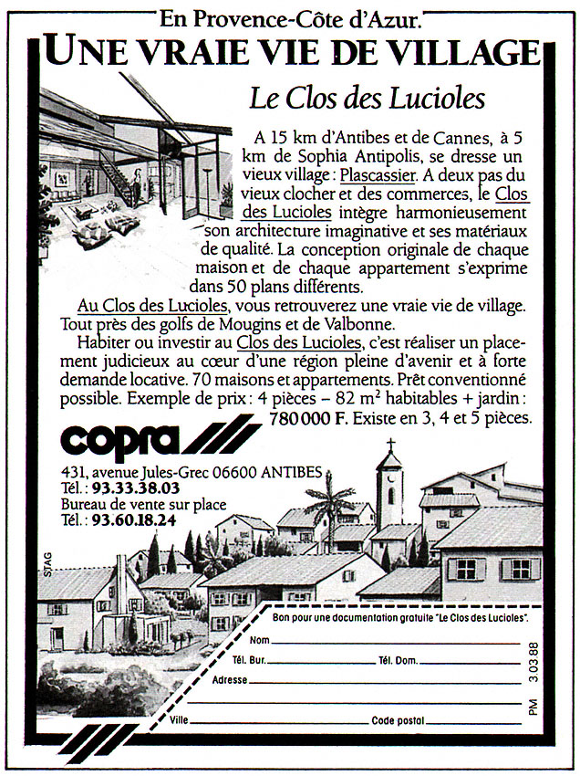 Advert Programmes Immobiliers 1988