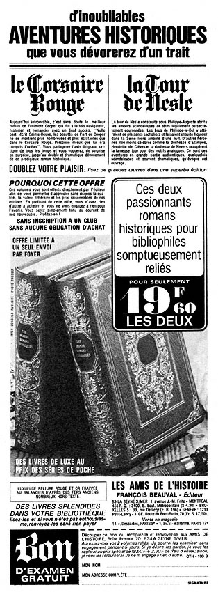 Advert Amis Histoire 1969