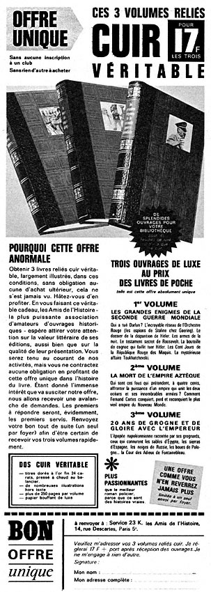 Advert Amis Histoire 1967