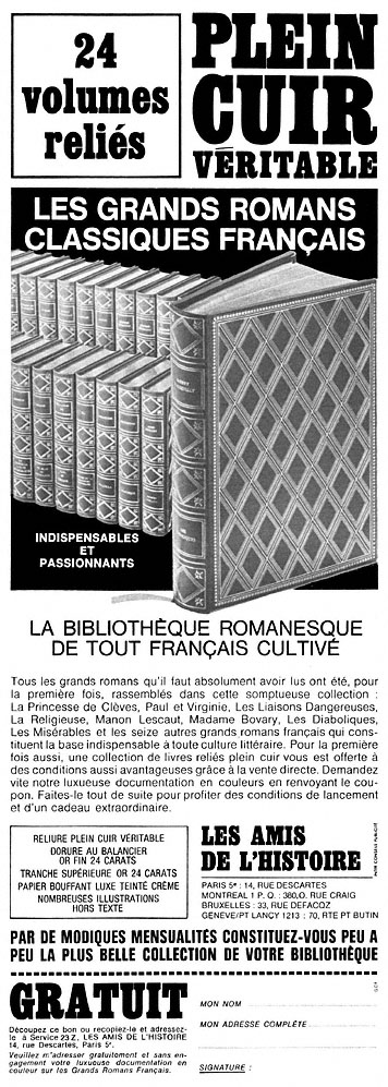 Advert Amis Histoire 1967