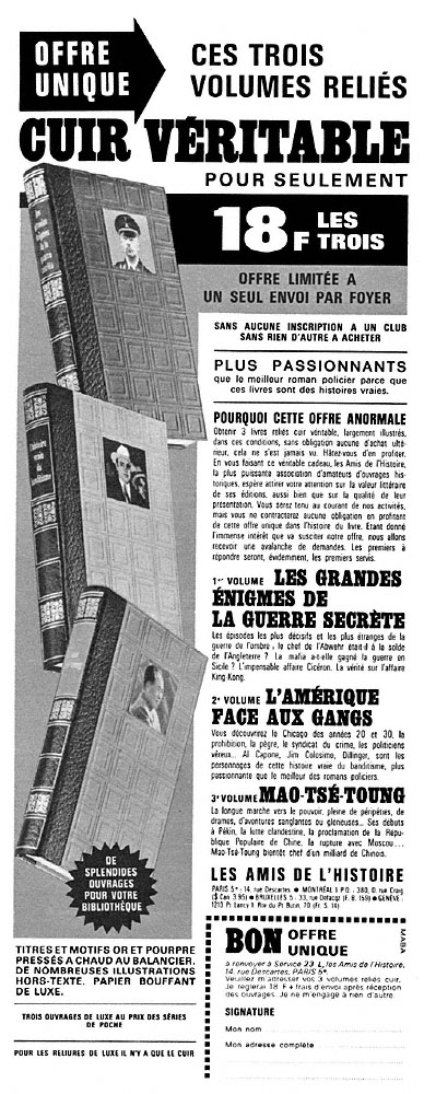 Advert Amis Histoire 1967