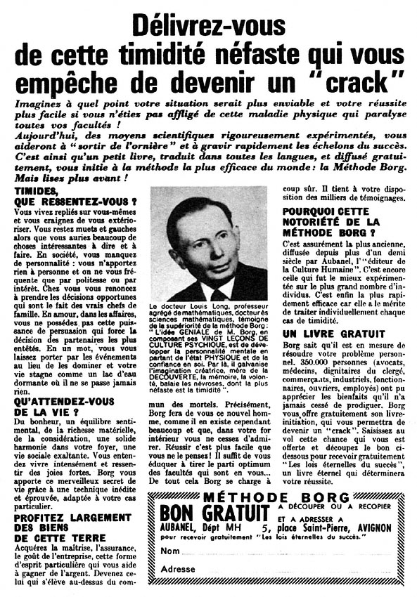 Advert Aubanel 1964