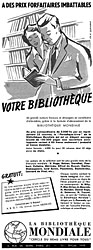 Advert Bibliotheque Mondiale 1954