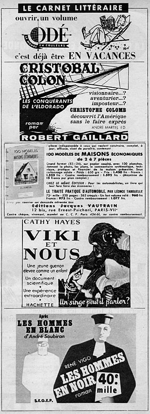 Advert Carnet Littraire 1953