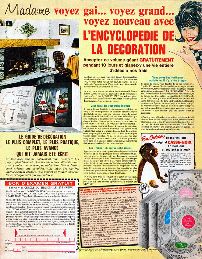 Advert Cercle du Bibliophile 1969