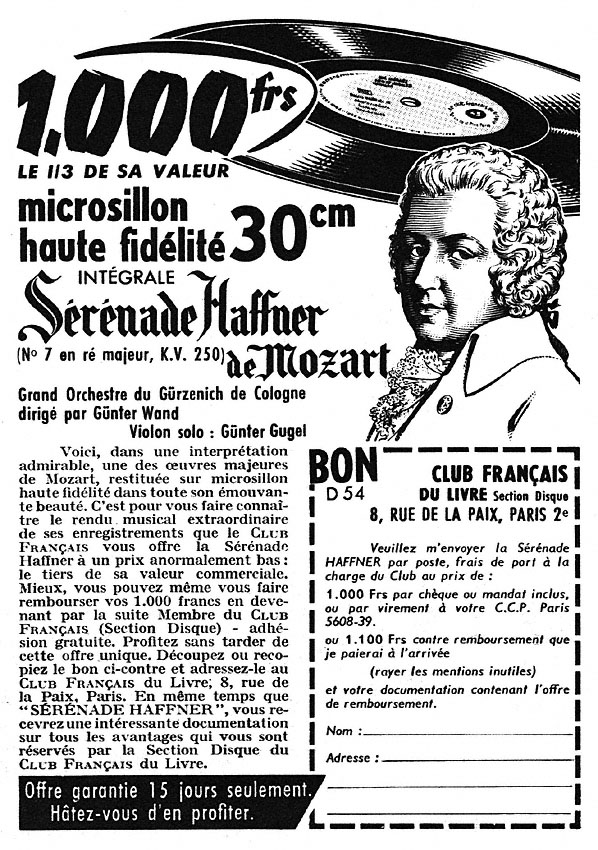 Advert Club Franais du Livre 1955