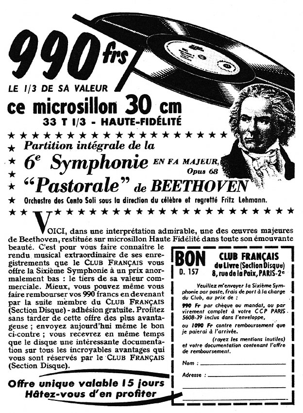 Advert Club Franais du Livre 1956