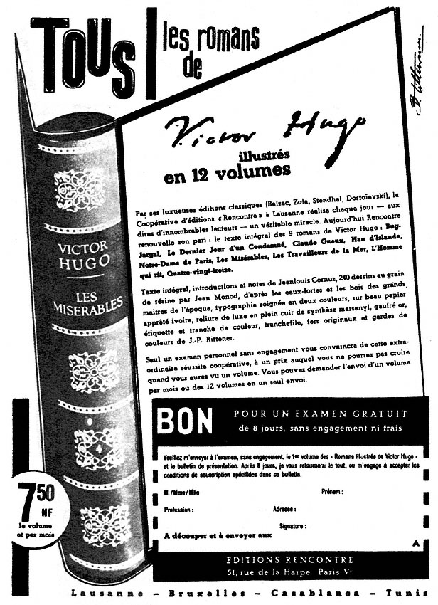 Advert Editions Rencontre 1960
