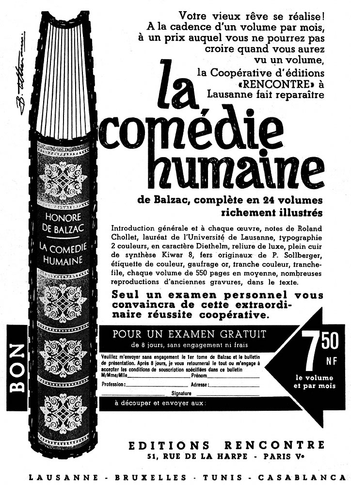 Advert Editions Rencontre 1960