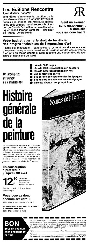 Advert Editions Rencontre 1965